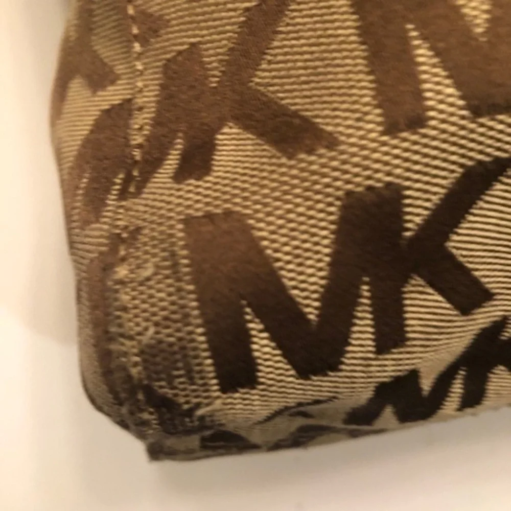 Michael kors brown monogram signature tote bag